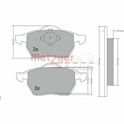 Popolare METZGER 1170114 Kit Pastiglie Freno, Freno a Disco