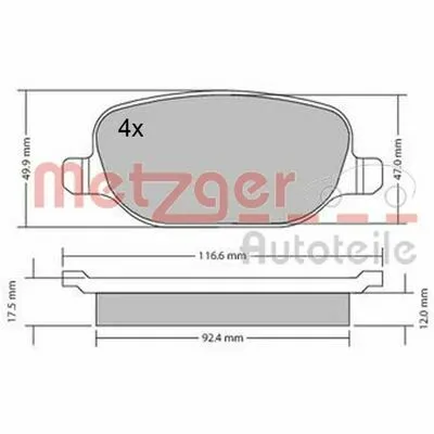 Scelto Dai Clienti METZGER 1170403 Kit Pastiglie Freno, Freno a Disco