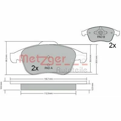 Prezzo Basso METZGER 1170409 Kit Pastiglie Freno, Freno a Disco