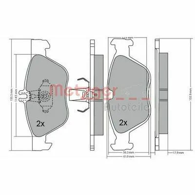 Occasione METZGER 1170162 Kit Pastiglie Freno, Freno a Disco