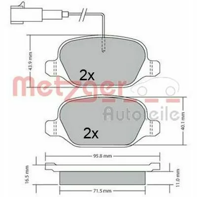 METZGER 1170555 Kit Pastiglie Freno, Freno a Disco A Buon Prezzo