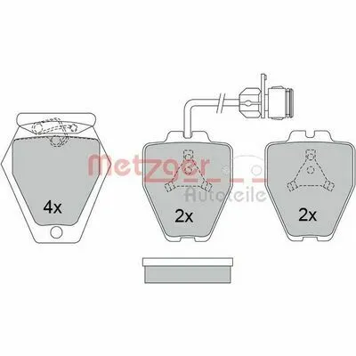 METZGER 1170280 Kit Pastiglie Freno, Freno a Disco Reso Gratuito