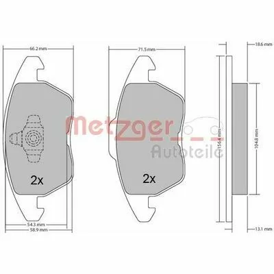 Scelto Dai Clienti METZGER GREENPARTS 1170211 Kit Pastiglie Freno, Freno a Disco