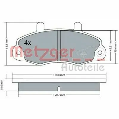 Popolare METZGER 1170604 Kit Pastiglie Freno, Freno a Disco