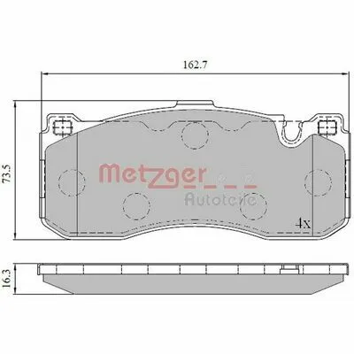 Prezzo Scontato METZGER 1170830 Kit Pastiglie Freno, Freno a Disco