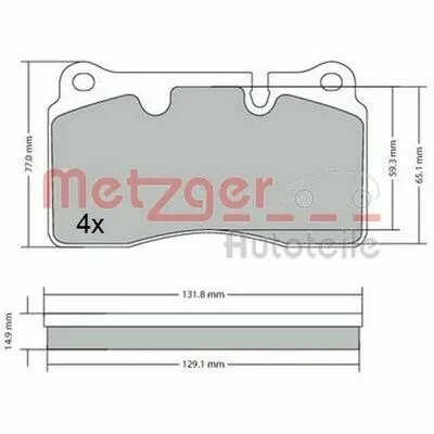 Compra Online METZGER GREENPARTS 1170366 Kit Pastiglie Freno, Freno a Disco