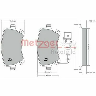 Promozione METZGER 1170190 Kit Pastiglie Freno, Freno a Disco