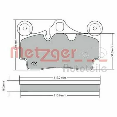 METZGER 1170191 Kit Pastiglie Freno, Freno a Disco Novità