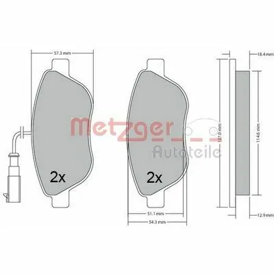 Bestseller METZGER 1170504 Kit Pastiglie Freno, Freno a Disco