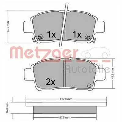 Offerta Lampo METZGER 1170436 Kit Pastiglie Freno, Freno a Disco