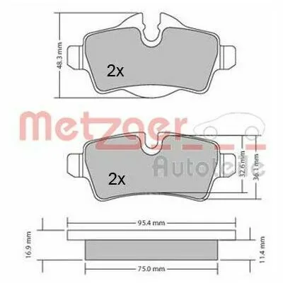 Affare METZGER 1170201 Kit Pastiglie Freno, Freno a Disco