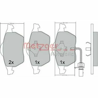 Direttamente Dal Produttore METZGER 1170236 Kit Pastiglie Freno, Freno a Disco