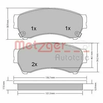 METZGER 1170270 Kit Pastiglie Freno, Freno a Disco A Buon Prezzo