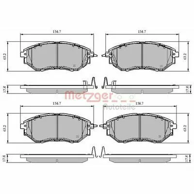 METZGER 1170841 Kit Pastiglie Freno, Freno a Disco Promozione