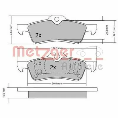 Affare METZGER 1170154 Kit Pastiglie Freno, Freno a Disco