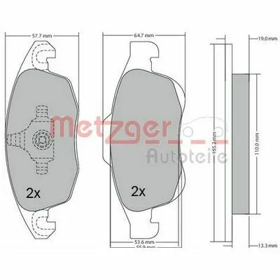Promo Stagionale METZGER GREENPARTS 1170129 Kit Pastiglie Freno, Freno a Disco