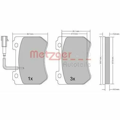 METZGER 1170276 Kit Pastiglie Freno, Freno a Disco Compra Oggi Stesso