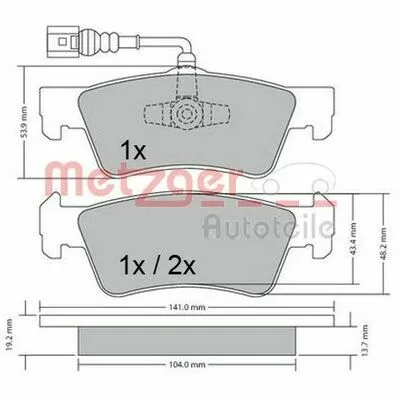 METZGER 1170465 Kit Pastiglie Freno, Freno a Disco Offerta Speciale