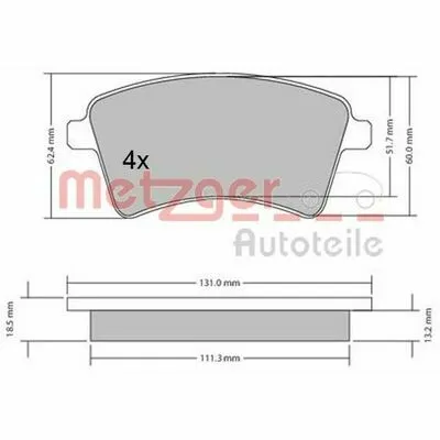 Novità METZGER GREENPARTS 1170467 Kit Pastiglie Freno, Freno a Disco