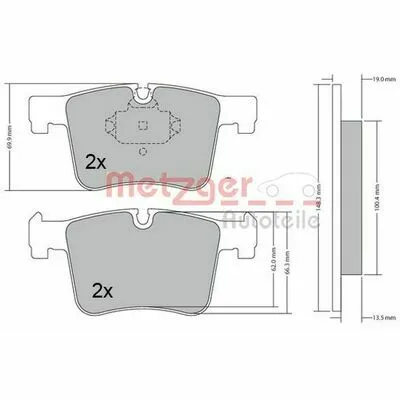 Prezzo Ridotto METZGER GREENPARTS 1170469 Kit Pastiglie Freno, Freno a Disco