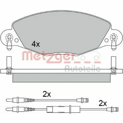 Nuovo Arrivo METZGER 1170437 Kit Pastiglie Freno, Freno a Disco