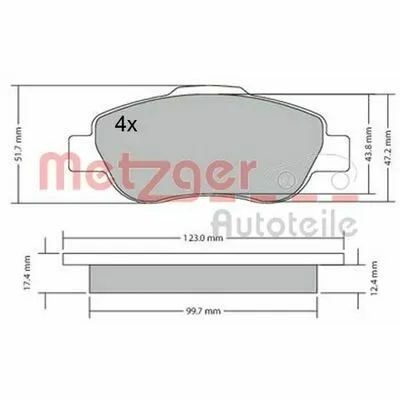 Vendita Finale METZGER 1170440 Kit Pastiglie Freno, Freno a Disco