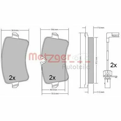 METZGER GREENPARTS 1170688 Kit Pastiglie Freno, Freno a Disco Saldi