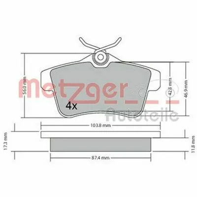 Ordina Subito METZGER GREENPARTS 1170335 Kit Pastiglie Freno, Freno a Disco