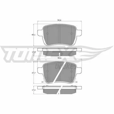 TOMEX BRAKES TX 17-94 Kit Pastiglie Freno, Freno a Disco Direttamente Dal Produttore