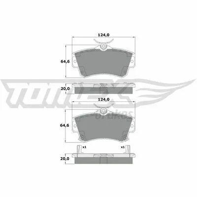Promo Stagionale TOMEX BRAKES TX 14-97 Kit Pastiglie Freno, Freno a Disco