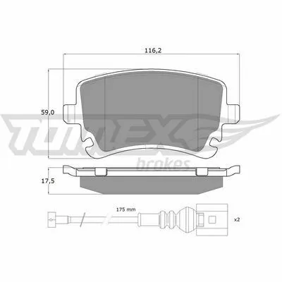 Must-Have TOMEX BRAKES TX 13-96 Kit Pastiglie Freno, Freno a Disco