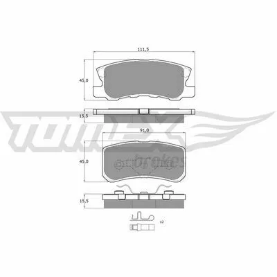 TOMEX BRAKES TX 15-04 Kit Pastiglie Freno, Freno a Disco Must-Have
