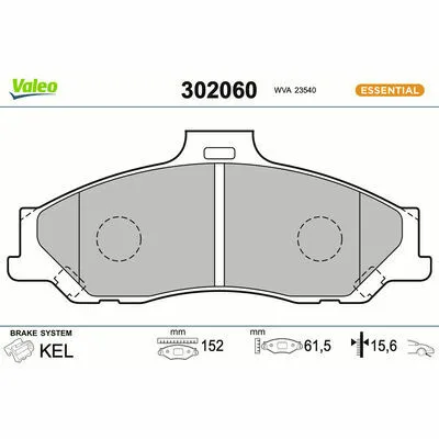 VALEO ESSENTIAL 302060 Kit Pastiglie Freno, Freno a Disco Compra Online