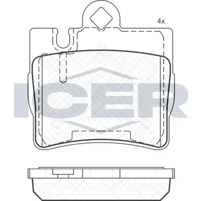 Professionale ICER 181390 Kit Pastiglie Freno, Freno a Disco