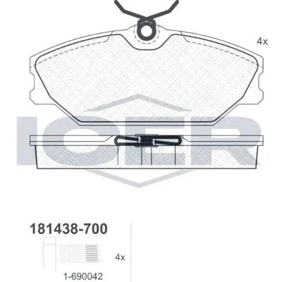 ICER 181438-700 Kit Pastiglie Freno, Freno a Disco Nuova Collezione
