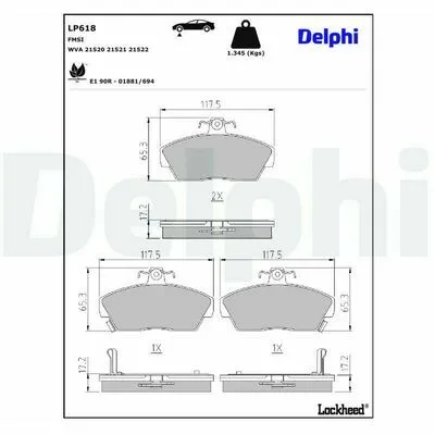Compra Adesso DELPHI LP618 Kit Pastiglie Freno, Freno a Disco