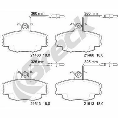 Ultime Pezzi BRECK 21460 00 702 10 Kit Pastiglie Freno, Freno a Disco