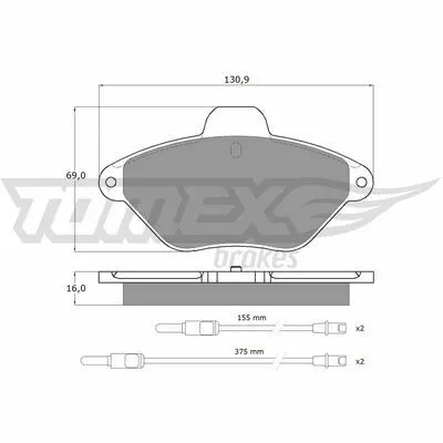TOMEX BRAKES TX 11-89 Kit Pastiglie Freno, Freno a Disco Esclusivo