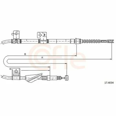 Professionale COFLE 17.4034 Cavo Comando, Freno Stazionamento