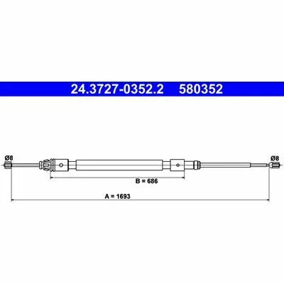 ATE 24.3727-0352.2 Cavo Comando, Freno Stazionamento Offerta Lampo