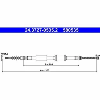 Offerta Speciale ATE 24.3727-0535.2 Cavo Comando, Freno Stazionamento
