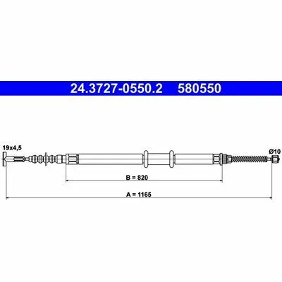 ATE 24.3727-0550.2 Cavo Comando, Freno Stazionamento Offerta Speciale