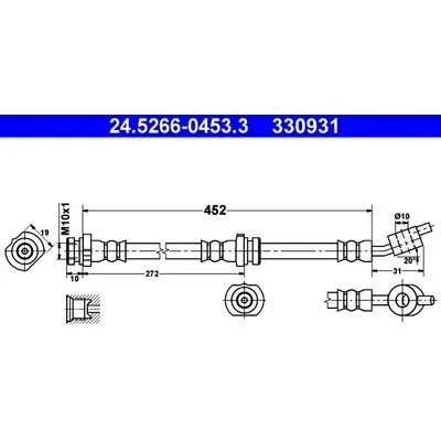 Ultime Pezzi ATE 24.5266-0453.3 Flessibile del Freno