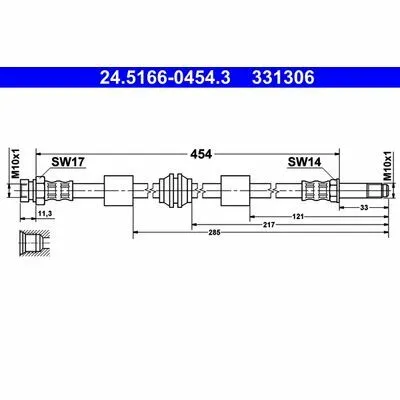 ATE 24.5166-0454.3 Flessibile del Freno Novità