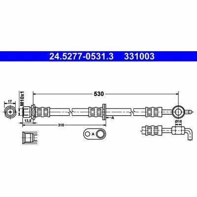 Compra Oggi Stesso ATE 24.5277-0531.3 Flessibile del Freno