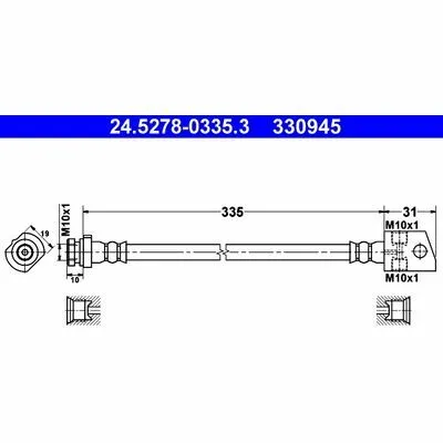 ATE 24.5278-0335.3 Flessibile del Freno Esclusivo