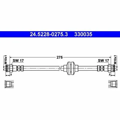 ATE 24.5228-0275.3 Flessibile del Freno Occasione Imperdibile