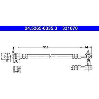 ATE 24.5265-0335.3 Flessibile del Freno Super Prezzo