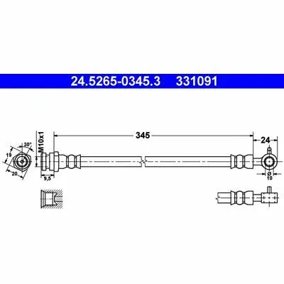 Offerta Limitata ATE 24.5265-0345.3 Flessibile del Freno