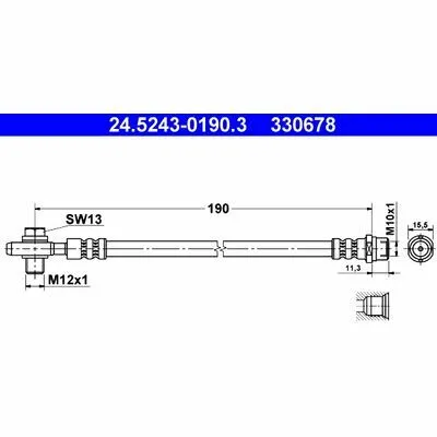 ATE 24.5243-0190.3 Flessibile del Freno Popolare